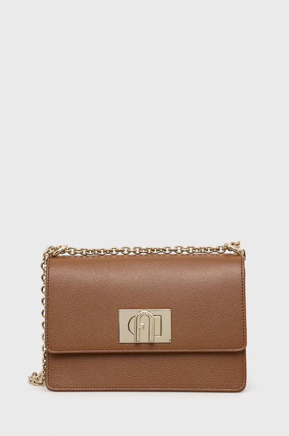 Kožna torba Furla bez uzorka smeđa BAFKACO.ARE000.03B00