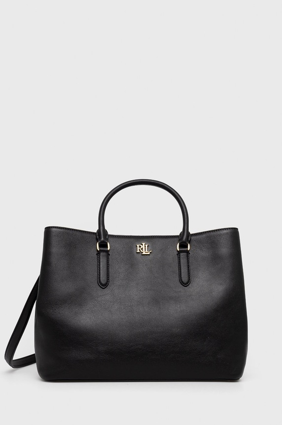 Kabelka Lauren Ralph Lauren 431876724004 imitácia kože čierna 431876724004