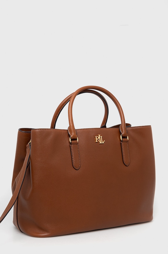 Kožna torba Lauren Ralph Lauren 431876724005 smeđa SS26