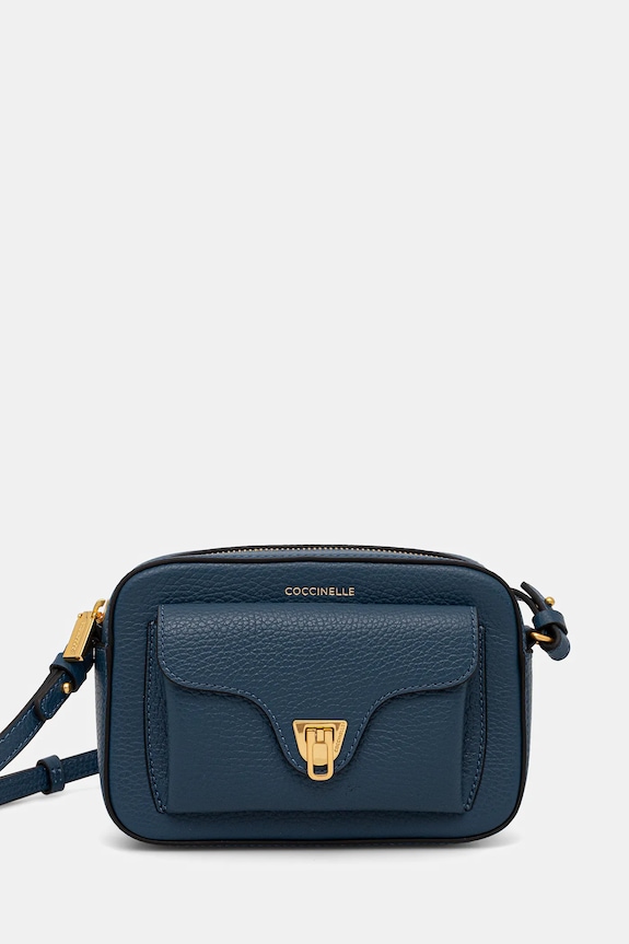 Δερμάτινη τσάντα Coccinelle λείο δέρμα μπλε E1.MF6.55.04.01