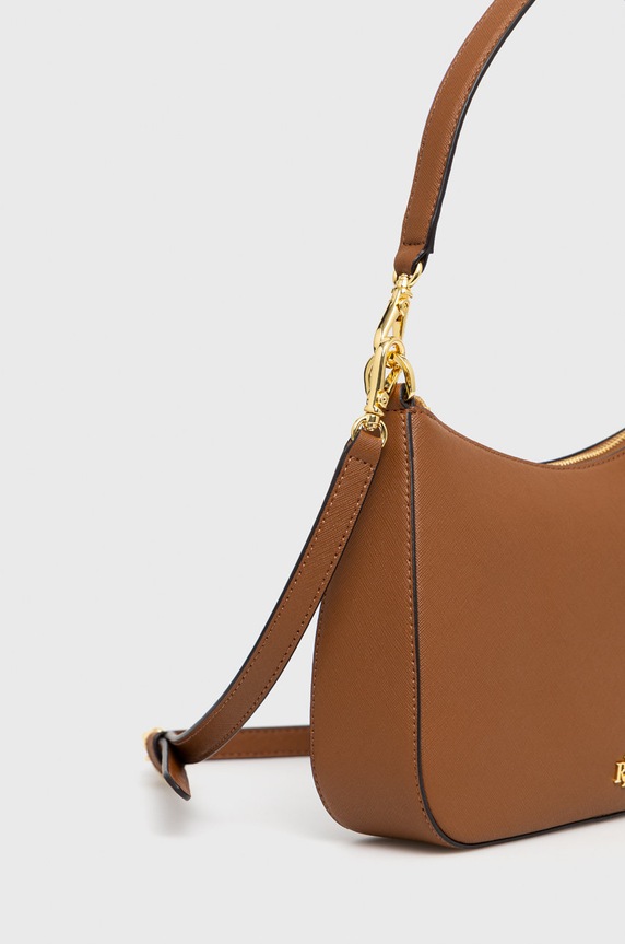 Kožená kabelka Lauren Ralph Lauren 431883768007 hnedá AW22