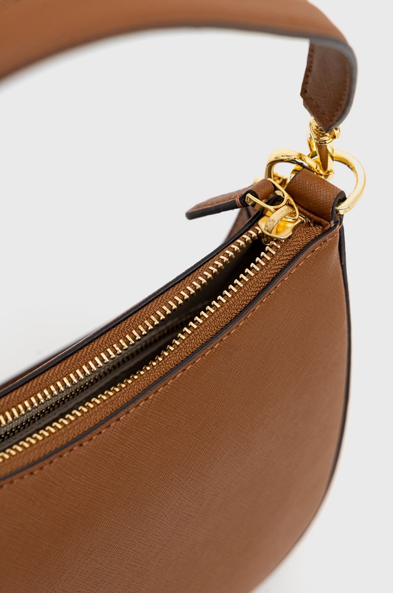 Kožená kabelka Lauren Ralph Lauren 431883768007 hnedá