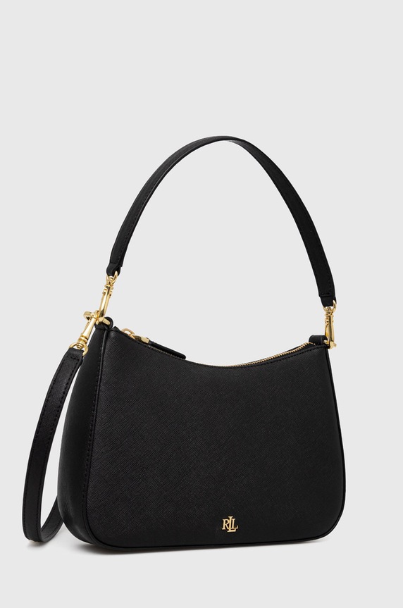 Kožená kabelka Lauren Ralph Lauren 431883768008 černá AW22