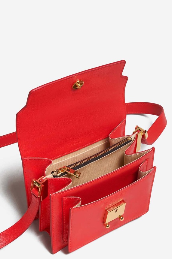 Δερμάτινη τσάντα Marni Marni Shoulder Bag SBMP0075Y0 P2644 κόκκινο SBMP0075Y0.P2644