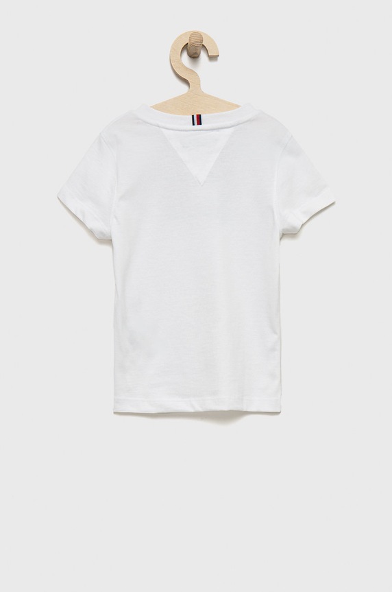 Dětské bavlněné tričko Tommy Hilfiger KB0KB07602.9BYY bílá AW22
