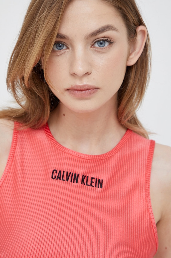 Calvin Klein top z elastanem pomarańczowy KW0KW01905.9BYY