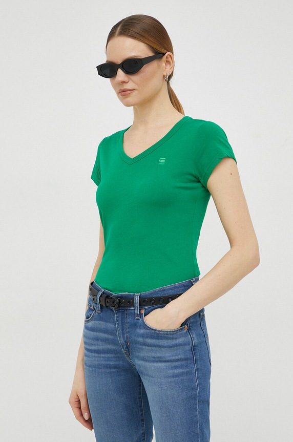 Pamučna majica G-Star Raw zelena D21314.4107