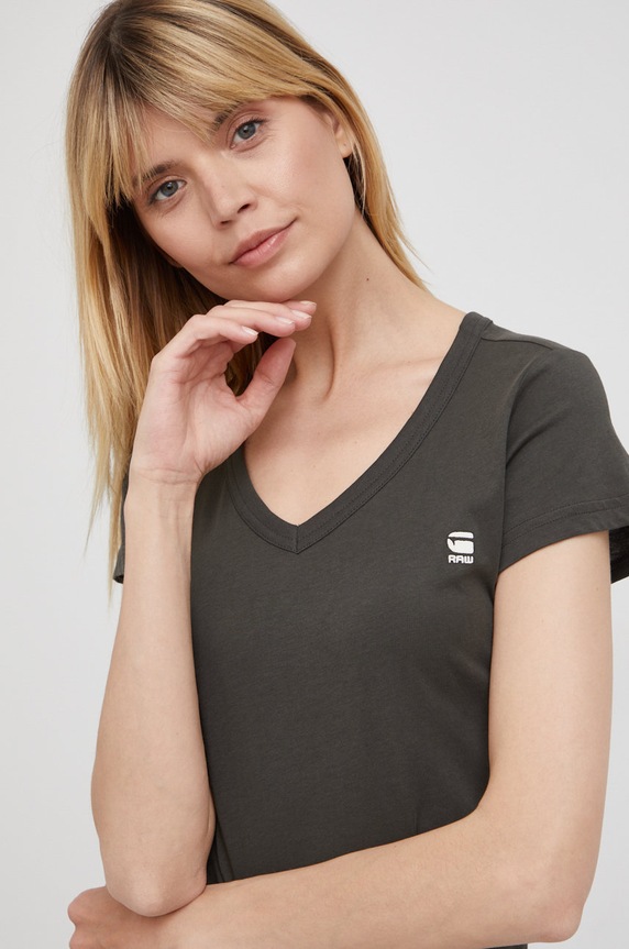 G-Star tricou din bumbac uni verde D21314.4107