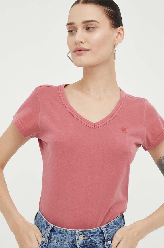 G-Star t-shirt bawełniany bawełna różowy D21314.B059