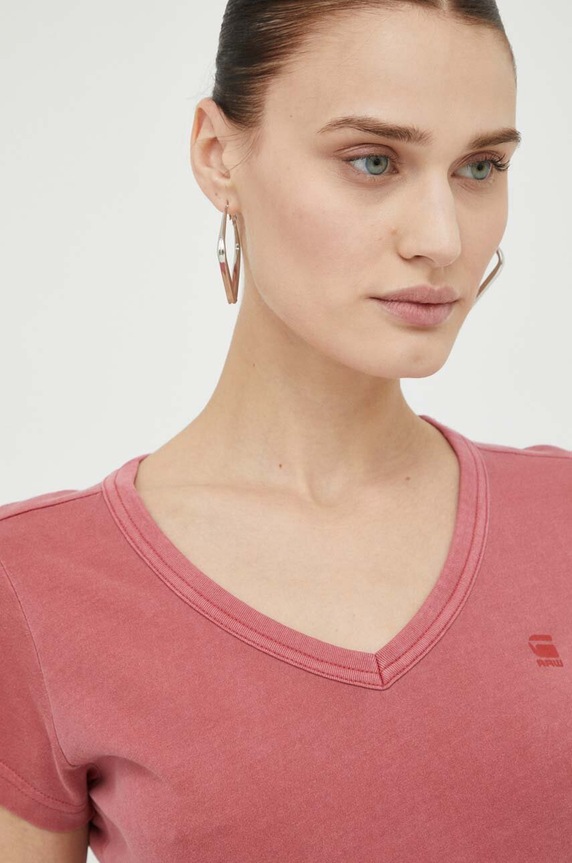G-Star t-shirt bawełniany różowy D21314.B059