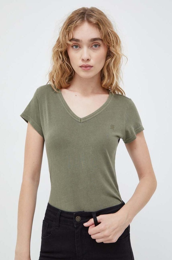 G-Star t-shirt bawełniany bawełna zielony D21314.B059
