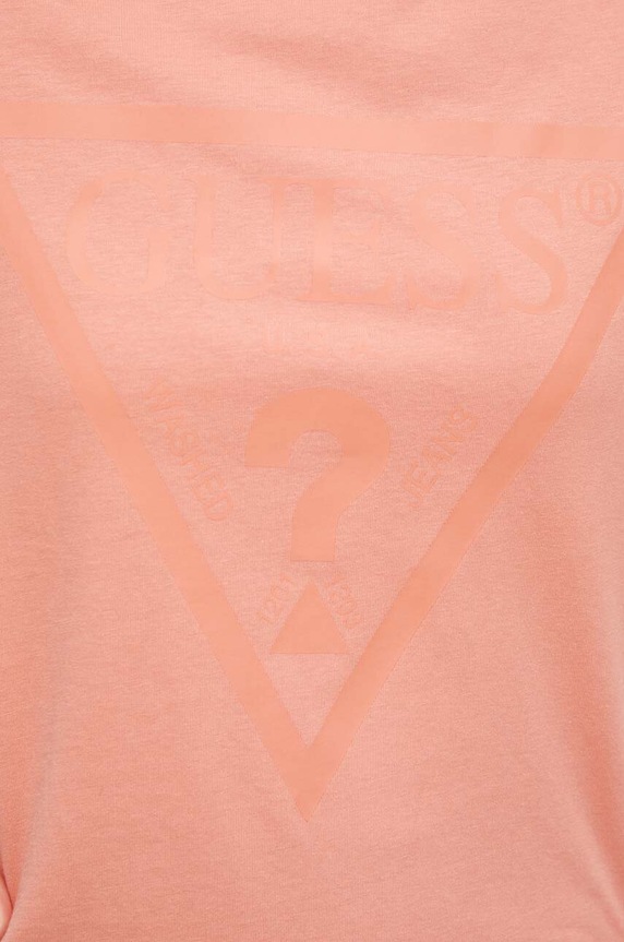 Guess t-shirt bawełniany ADELE V2YI07.K8HM0 pomarańczowy