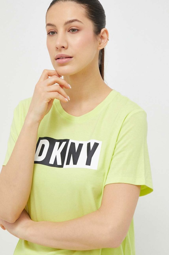 Dkny t-shirt z elastanem zielony DP2T5894