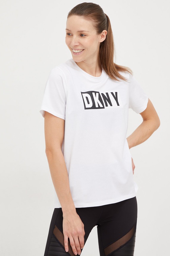 Dkny t-shirt z elastanem biały DP2T5894