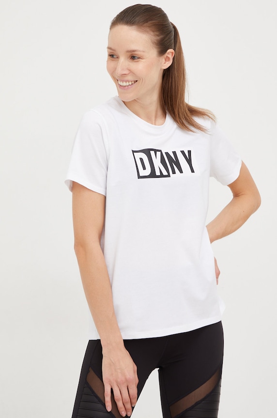 Dkny t-shirt z elastanem biały DP2T5894