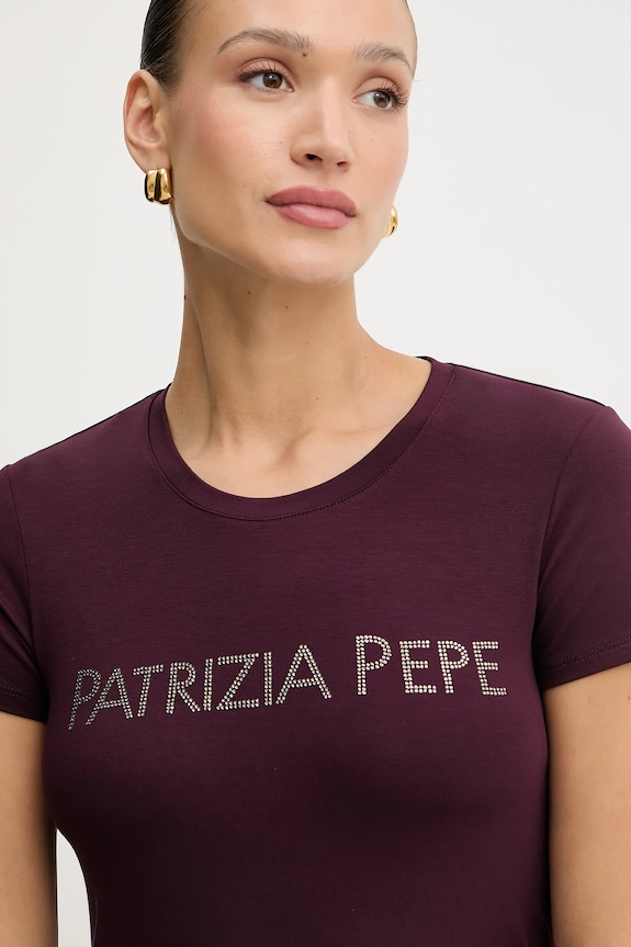 Odzież Patrizia Pepe t-shirt CM1419.J013 bordowy