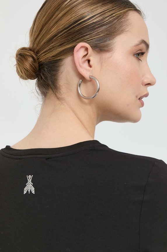 Μπλουζάκι Patrizia Pepe απλικέ μαύρο CM1419.J013