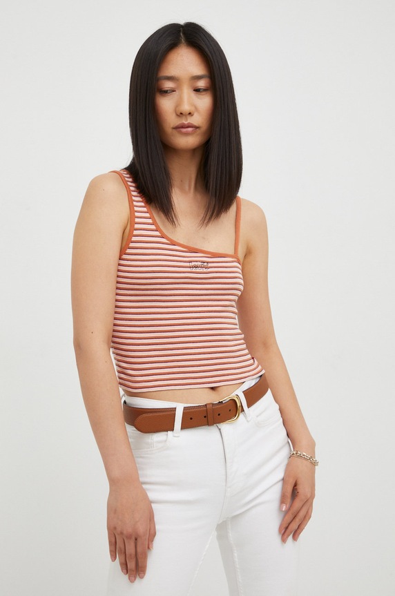Bavlněný top Levi's slim oranžová A3541.0000