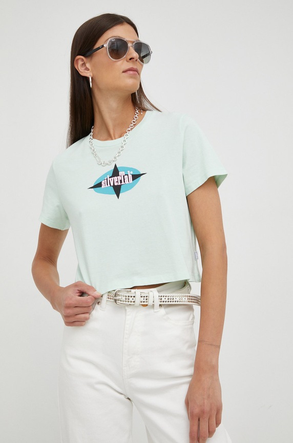 Levi's t-shirt bawełniany zielony A0785.0042