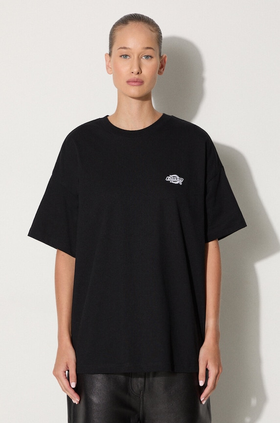 Pamučna majica Dickies bez uzorka crna DK0A4Y1BBLK1
