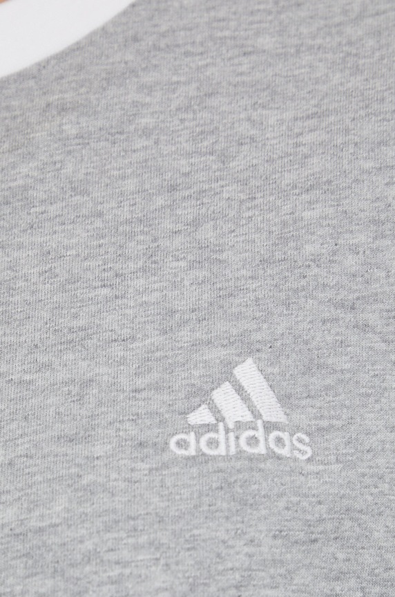adidas t-shirt bawełniany Essentials HC0106 szary