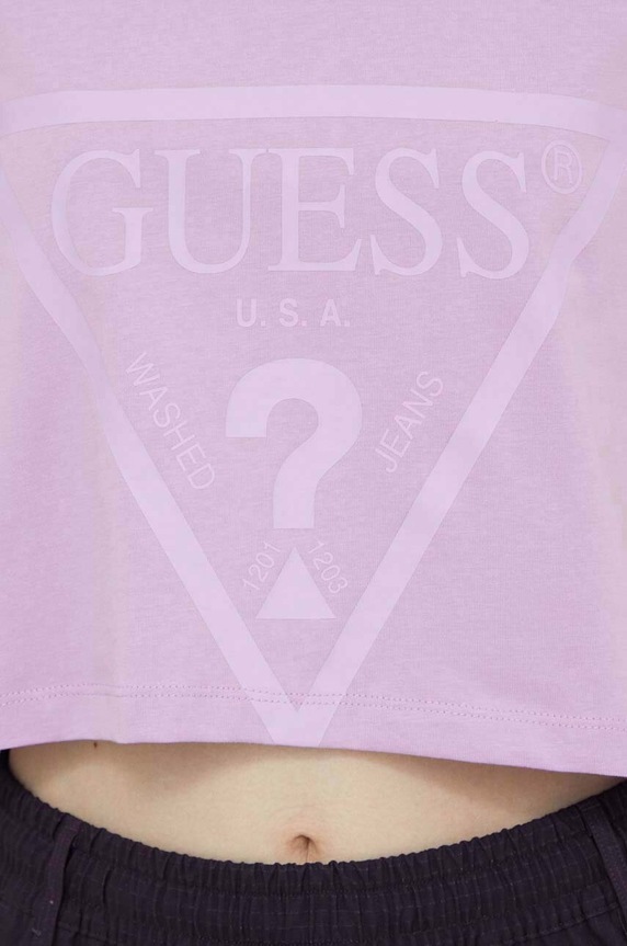 Guess t-shirt bawełniany ADELE V2YI06.K8HM0 fioletowy