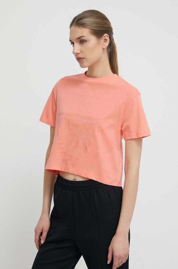 Guess t-shirt bawełniany ADELE różowy V2YI06.K8HM0