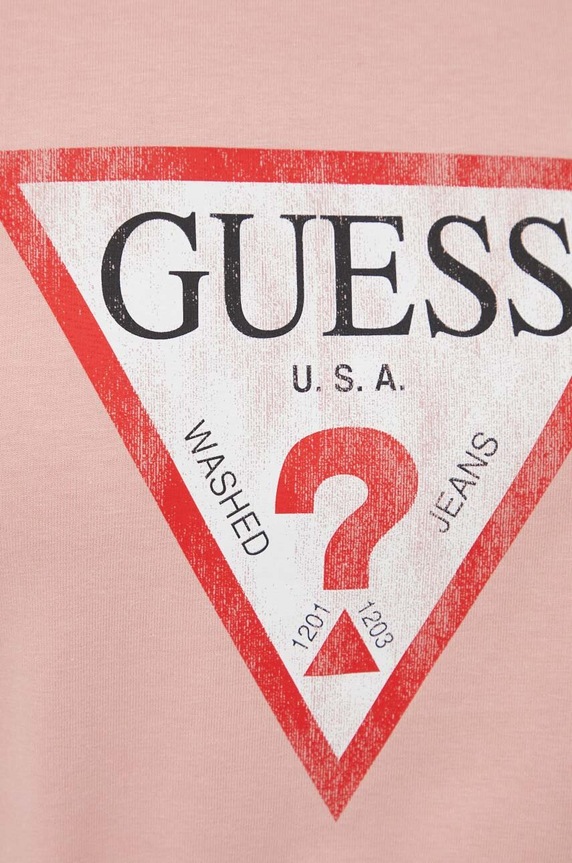 Guess t-shirt bawełniany W2BI69.K8FQ1 różowy