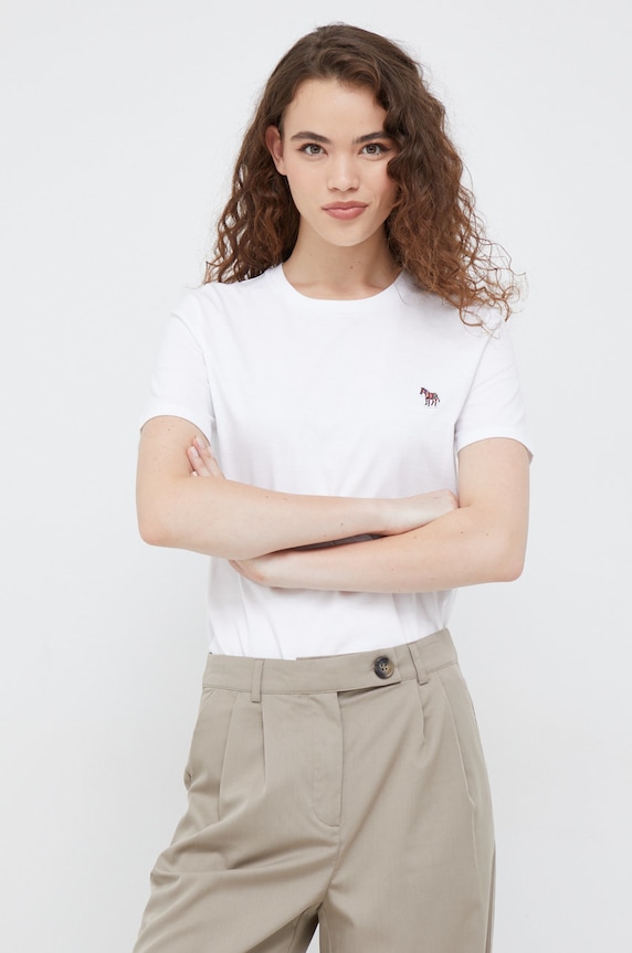 PS Paul Smith tricou din bumbac imprimeu alb W2R.G799.EP1846
