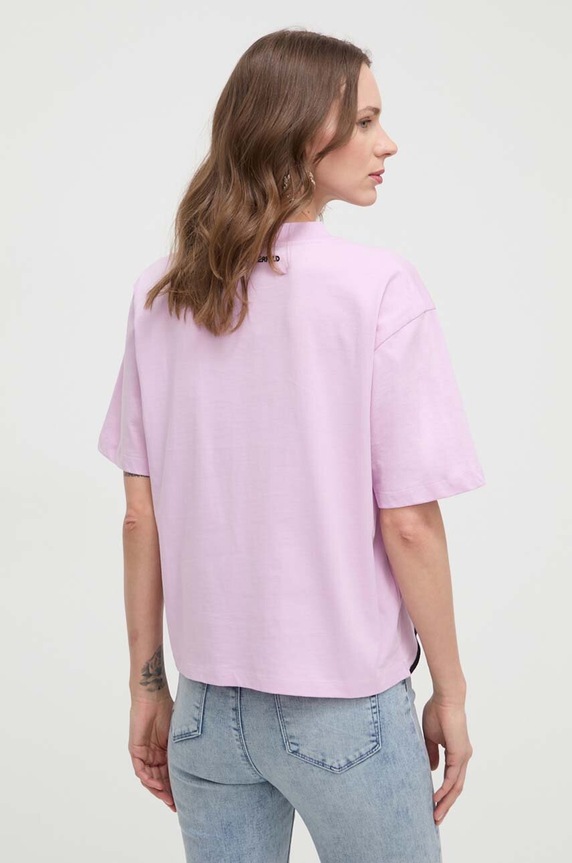 Ruházat Karl Lagerfeld pamut póló 226W1703 rózsaszín