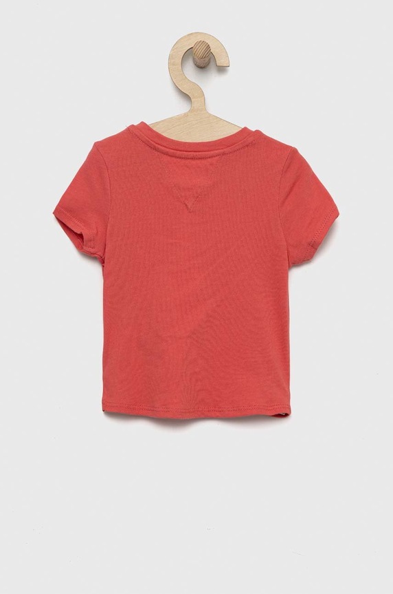 Dětské bavlněné tričko Tommy Hilfiger KG0KG05242.9BYY růžová AW22