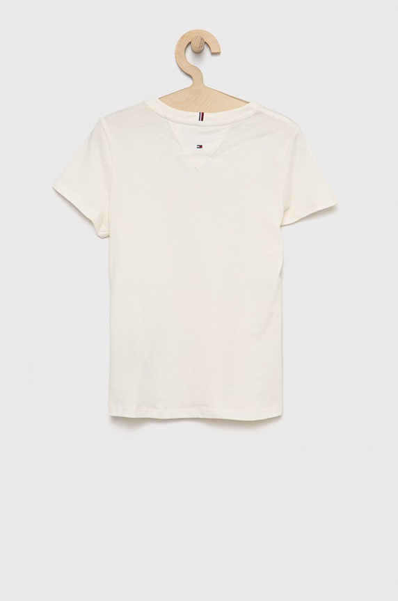 Tommy Hilfiger t-shirt bawełniany dziecięcy KG0KG06821.9BYY beżowy AW22