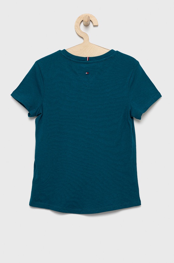 Tommy Hilfiger t-shirt bawełniany dziecięcy KG0KG06821.9BYY zielony AW22
