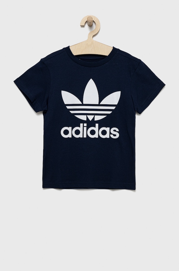 Dětské bavlněné tričko adidas Originals kulatý námořnická modř HK0260
