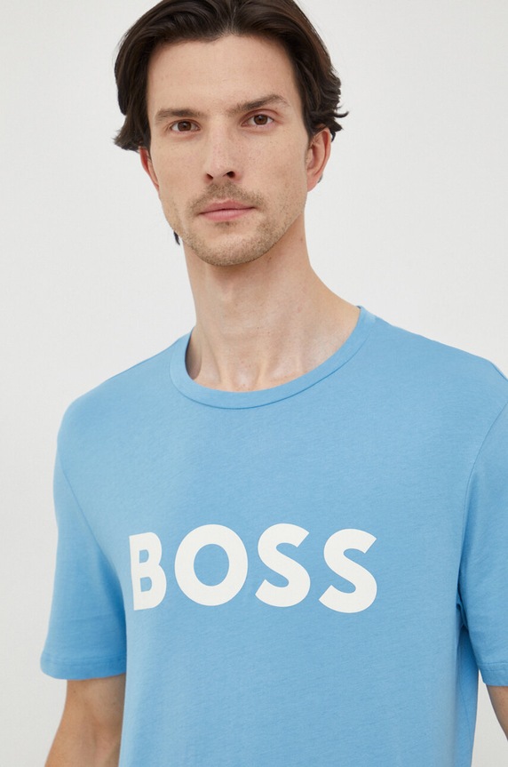 Bavlnené tričko BOSS BOSS CASUAL Thinking 1 modrá 50481923