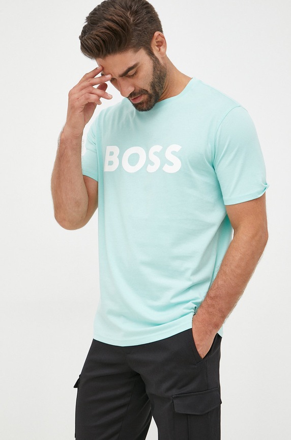 Odzież BOSS t-shirt bawełniany Thinking 1 50481923 zielony