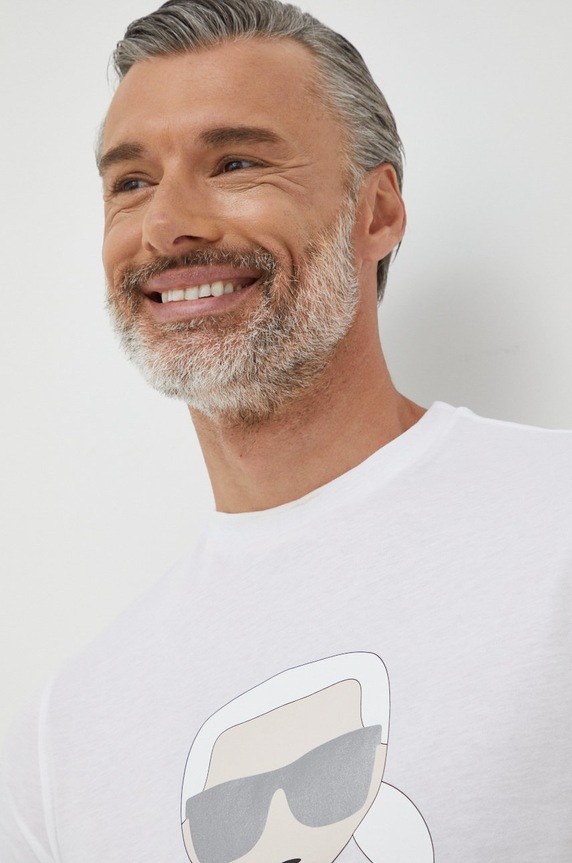Karl Lagerfeld t-shirt bawełniany 500251.755071 biały 500251.755071