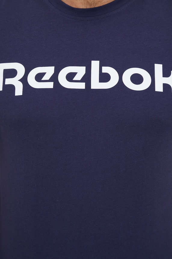 Памучна тениска Reebok GN5378 тъмносин