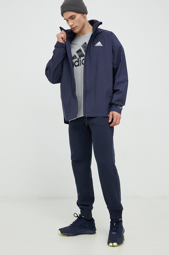 adidas t-shirt bawełniany HL6931 szary AW22