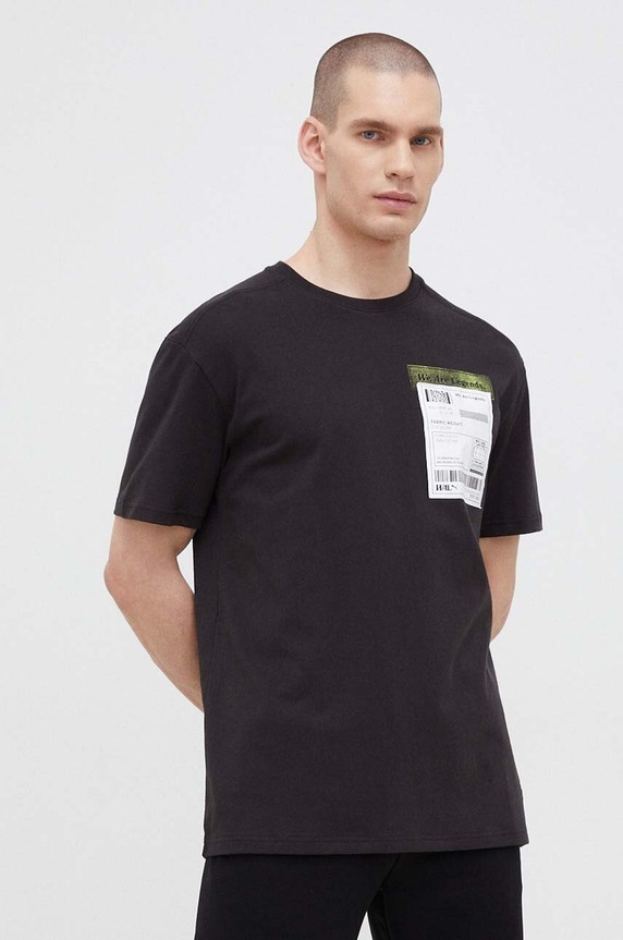 Βαμβακερό μπλουζάκι Puma μαύρο 536315