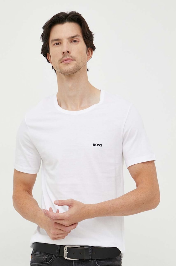 Oblečenie Bavlnené tričko BOSS 3-pak TShirt RN 3P Classic 50475284 béžová