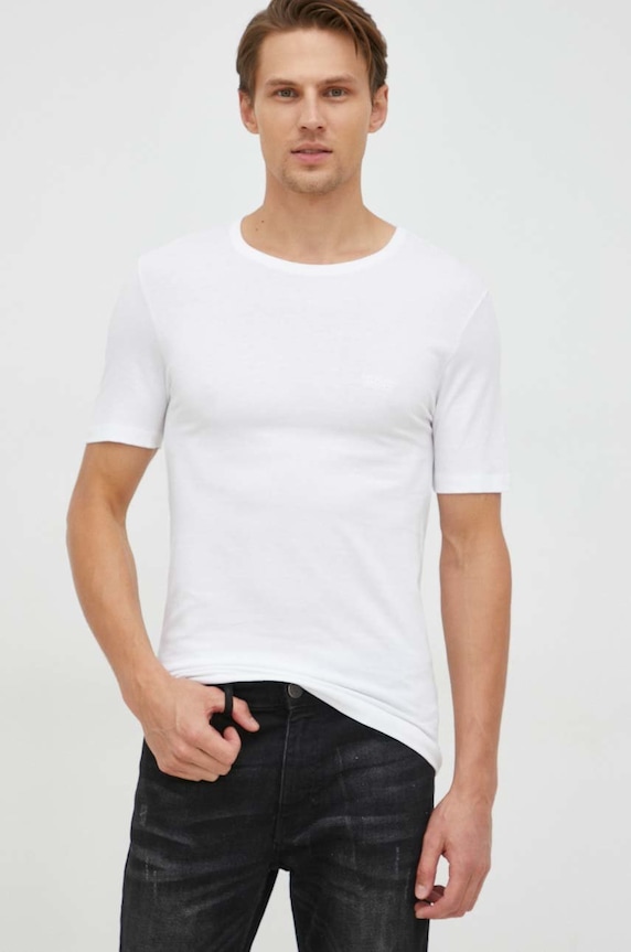 BOSS tricou din bumbac (3-pack) TShirt RN 3P Classic melanj alb 50475284