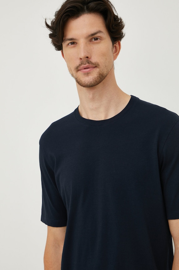 Sisley tricou din bumbac bleumarin 3I1XS101J.06U