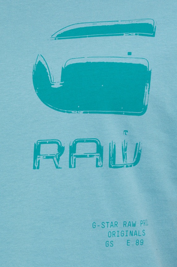 G-Star t-shirt bawełniany turkusowy D22213.C506