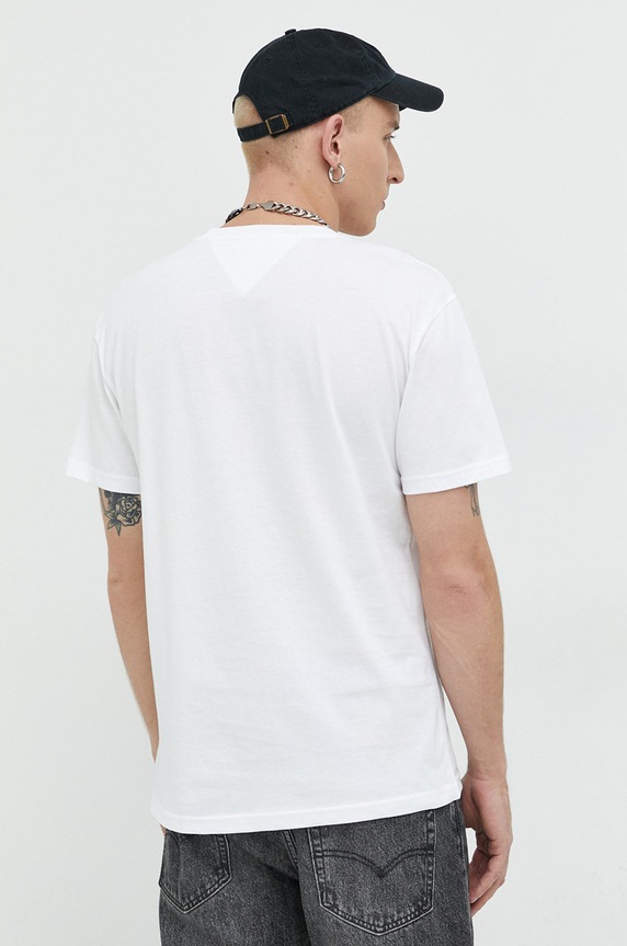 Odzież Tommy Jeans t-shirt bawełniany DM0DM14984.9BYY biały
