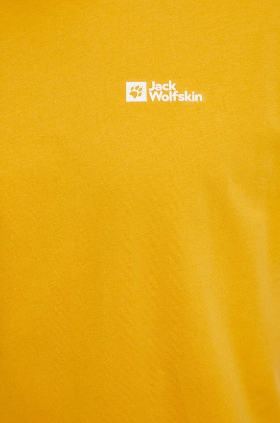 Bavlněné tričko Jack Wolfskin Essential 1808382 žlutá