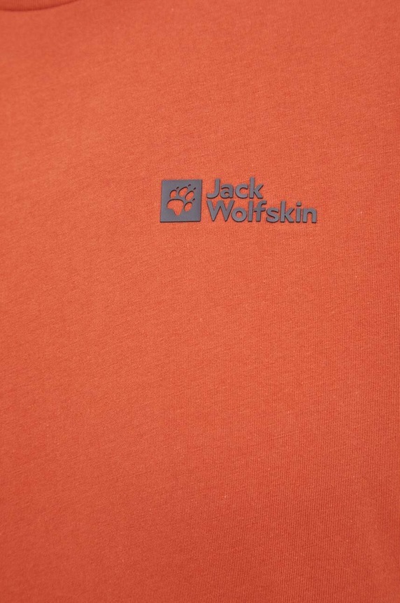 Βαμβακερό μπλουζάκι Jack Wolfskin Essential 1808382 κόκκινο