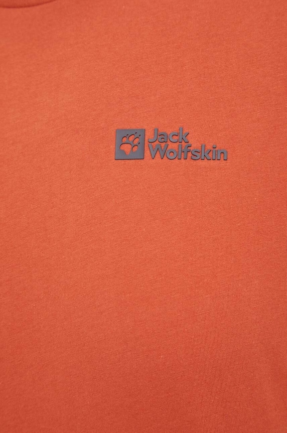 Βαμβακερό μπλουζάκι Jack Wolfskin Essential 1808382 κόκκινο