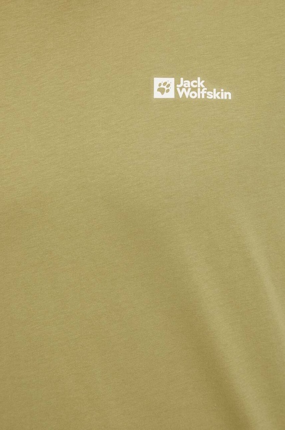 Βαμβακερό μπλουζάκι Jack Wolfskin Essential πράσινο 1808382