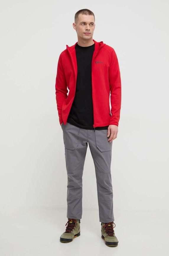 Βαμβακερό μπλουζάκι Jack Wolfskin Essential 1808382 μαύρο AW25